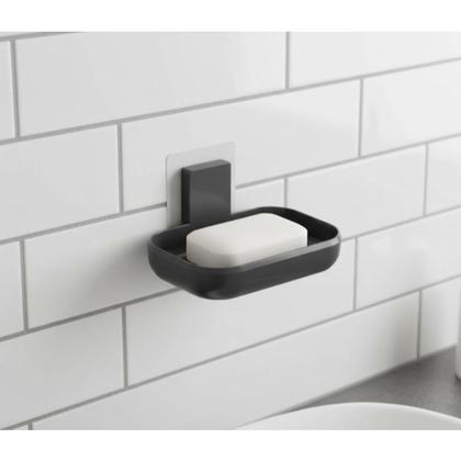 Imagem de Saboneteira Com Suporte De Parede Adesivo Prático Preto