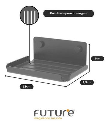 Imagem de Saboneteira De Parede Cinza Escuro Future Ispirazione