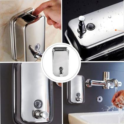 Saboneteira Dispenser 1 L Sabonete Líquido Álcool Gel Inox - Nilosdecor Imagem de Saboneteira Dispenser 1 L Sabonete Líquido Álcool Gel Inox