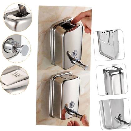 Saboneteira Dispenser 1 L Sabonete Líquido Álcool Gel Inox - Nilosdecor Imagem de Saboneteira Dispenser 1 L Sabonete Líquido Álcool Gel Inox