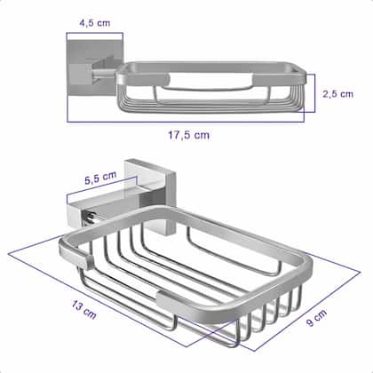 Imagem de Saboneteira Porta Sabonete Inox Banheiro Box Metal Parede