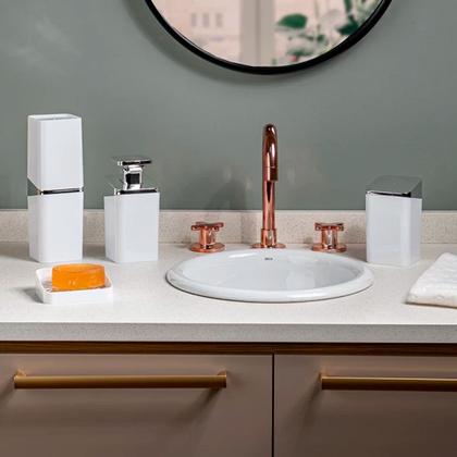 Imagem de Saboneteira Slim Lavabo Banheiro Organizadora Base Removível