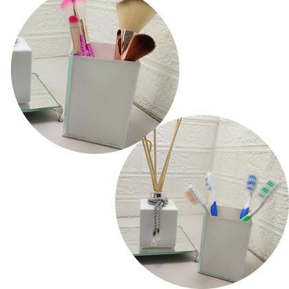 Imagem de Saboneteria Dispenser Para Sabonete Líquido Porta Escovas De Dentes Pincel Make Luxo