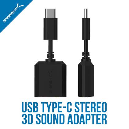 Imagem de Sabrent USB Tipo-C Adaptador de som estéreo externo para Windows e Mac. Plug and Play No Drivers Needed. (AU-MMSC)