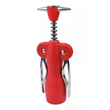 Imagem de Saca Rolhas Abridor De Garrafa Vinho Manual Aço Inox Emborrachado Restaurante Bar Ke Home