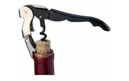 Imagem de Saca rolhas e abridor de garrafa vinho de metal reforçado