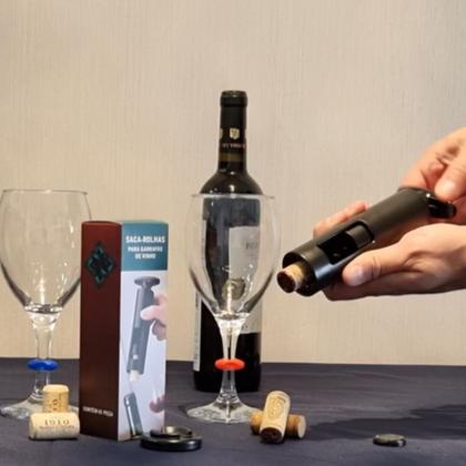 Imagem de Saca Rolhas Profissional Corta Lacre Manual Abridor De Vinho