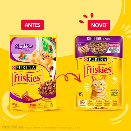 Imagem de Sachê FriskiesCordeiro ao Molho 85g Purina Caixa Fechada com 15 Unidades