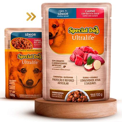 Imagem de Sachê Special Dog Ultralife para Cães Sênior Raças Pequenas Sabor Carne com Bata-Doce 100g