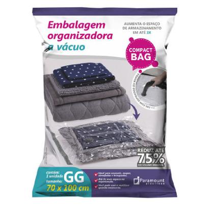 Saco a Vácuo GG Compact Bag Organizador 70x100 1 Unidade - Paramount Imagem de Saco a Vácuo GG Compact Bag Organizador 70x100 1 Unidade