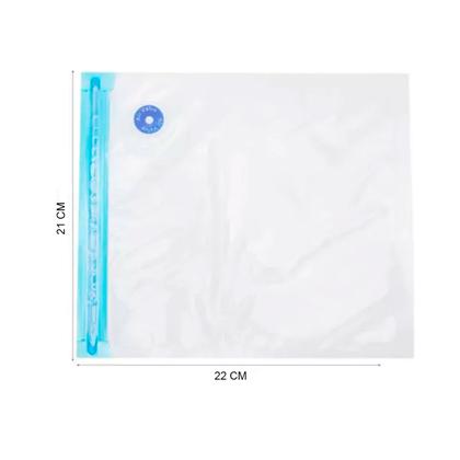 Imagem de Saco á Vácuo para Alimentos Fechamento Zip Lock Duplo Reutilizável Lavável Tamanho P 21x22CM