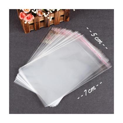 Imagem de Saco Adesivado Saquinho Plástico Transparente 7x5 C/100un Bijus Objetos Pequenos Jóias Saco Bopp