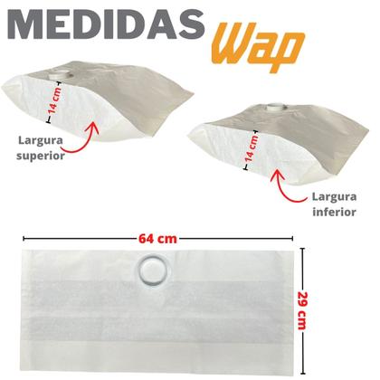 Imagem de Saco Aspirador Pó Wap Gt Profi 20 Descartavel - Kit C/09 Refil Compatível Coletor Resistente