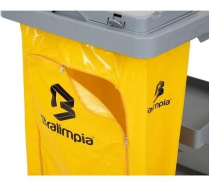 Imagem de Saco Coletor Bolsa Vinil Para Carro Funcional Amarelo Bralimpia