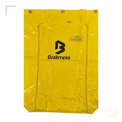 Imagem de Saco Coletor Bolsa Vinil Para Carro Funcional Amarelo Bralimpia