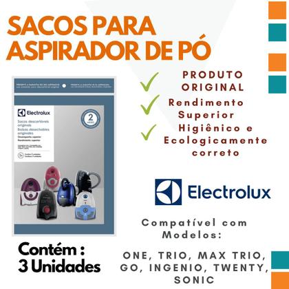 Imagem de Saco de Aspirador Electrolux SONIC limpeza, com 3 UNIDADES