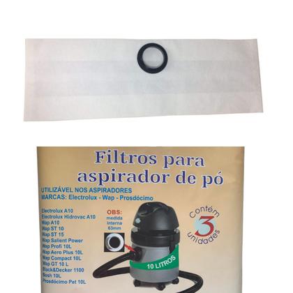 Imagem de Saco de Aspirador Wap A10 ST10 ST15 3 Unidades bocal 6,3cm