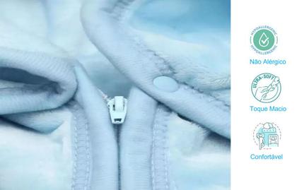 Imagem de Saco de Dormir Porta Bebê Super Soft Manta Bebê Baby Sac Azul Cobertor Jolitex
