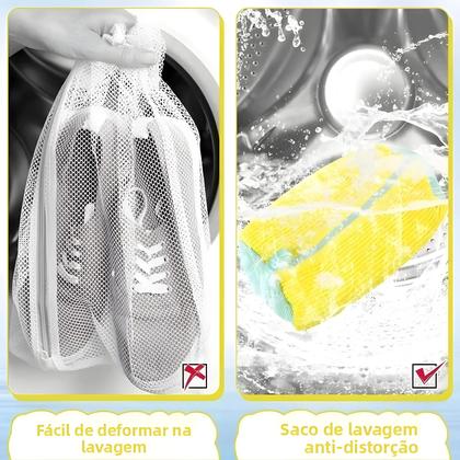 Imagem de Saco De Lavagem Para Tênis E Calçados Casuais Com Zíper, Repleto De Pelúcia Para Máquina De Lavar