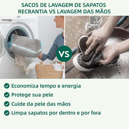 Imagem de Saco De Lavagem Tenis Sapatos Para Máquina De Lavar COR:CINZA