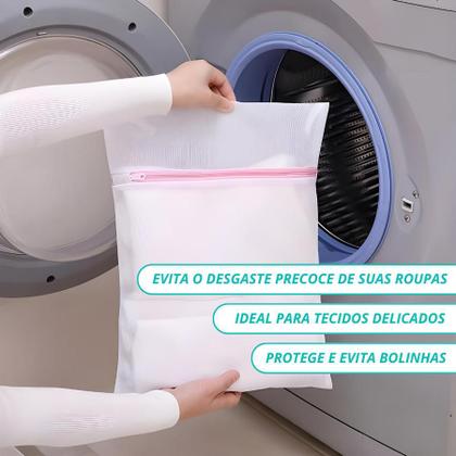 Imagem de Saco De Lavar Roupas Delicadas Intimas Telado 50x39cm