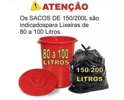 Imagem de Saco De Lixo 200 Litros Preto Reforçado 100 Unid  Fabricante
