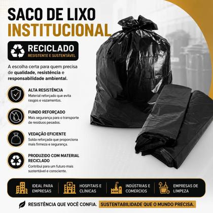 Imagem de Saco de lixo 300 litros super reforçado grosso c/ 100 un