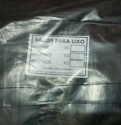 Imagem de Saco De Lixo 40 Litros Preto Com 100 Unidades Resistente