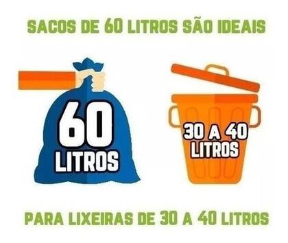 Imagem de Saco De Lixo 60l  C/100 Un Preto Reforçado