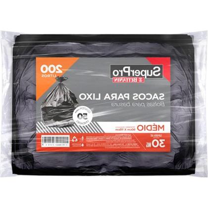 Imagem de Saco De Lixo Superpro Bettanin 200L - 90X115Cm Preto Pacote Com 50 Pecas