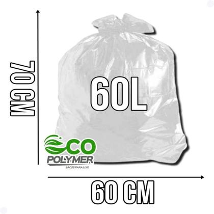 Imagem de Saco De Lixo Transparente 60l Resistência Média 4 Micra 100 Unid