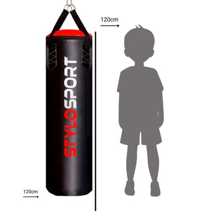 Imagem de Saco de pancada 120cm profissional boxe + 2 luvas de treino (infantil)