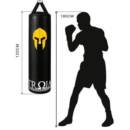 Imagem de Saco de pancada troia profissional 120cm + luva de treino