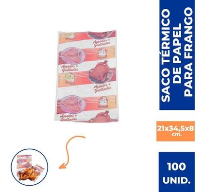 Imagem de Saco De Papel Térmico Acoplado Para Frango 100 Unidades
