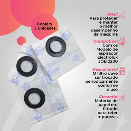 Imagem de Saco descartável de aspirador de pó eletrolux gt 220 pro/job 11223