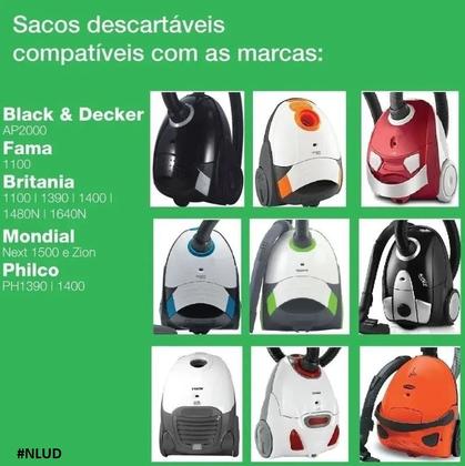 Imagem de Saco Descartável p/ Aspirador de Pó Black + Decker / Fama / Britânia / Mondial / Philco / Arno / Carrefour / Cadence
