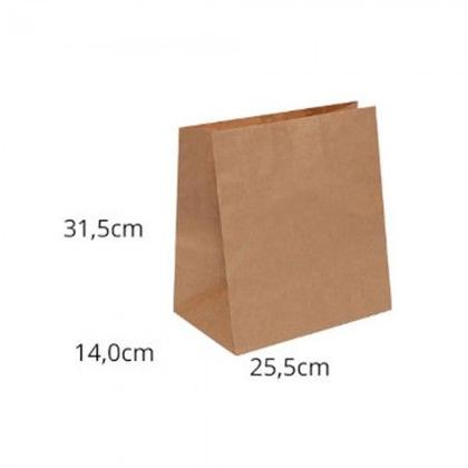 Imagem de Saco kraft natural Delivery 25,5x14x31,5cm 90g M2 D10000.26 com 10 unidades - Scrity