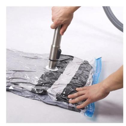 Imagem de Saco Organizador Vácuo P/ Viagem Roupa Coberta Mala 70x100cm