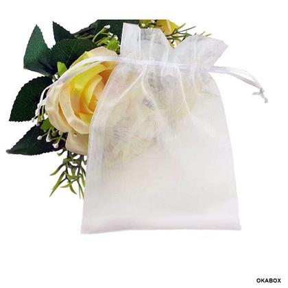 Imagem de Saco Organza Cristal 17x23 - Branco - Kit 50 Unid