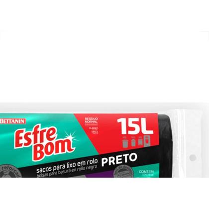 Imagem de Saco P/Lixo Esfrebom Pto 15Lt C/40