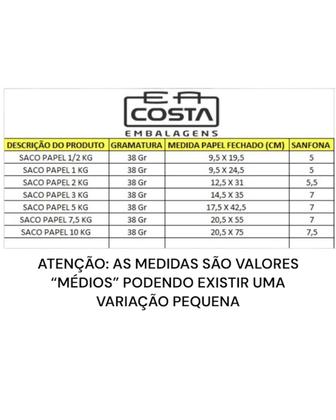 Imagem de Saco papel semi kraft 5 kg c/ 1000 un pardo paes salgados