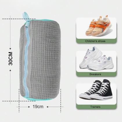 Imagem de Saco Para Lavar Tênis Na Máquina De Lavar Protetor Reforçado Com Cerdas De Limpeza E Zíper Bolsa De Lavagem Para Calçado