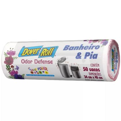 Imagem de Saco Para Lixo Banheiro e Pia Odor Flower 34x40cm 50un - Dover Roll