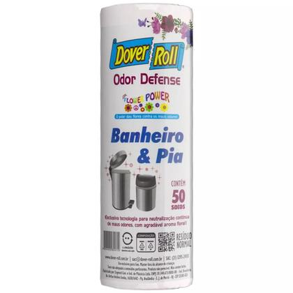 Imagem de Saco Para Lixo Banheiro e Pia Odor Flower 34x40cm 50un - Dover Roll