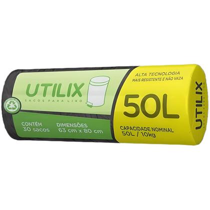 Imagem de Saco Para Lixo Preto Utilix 50L 30un - Dover Roll