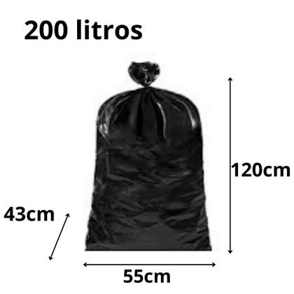 Imagem de Saco Para Lixo Reforçado 200 Litros com 18 Unidades