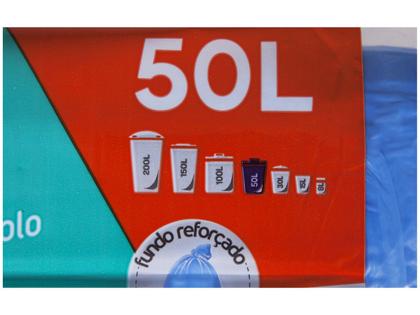 Imagem de Saco Para Lixo Tipo C 30 Unidades Com 50l Azul Esfrebom