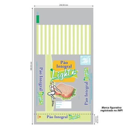 Imagem de Saco Para Pão De Forma Light (23x48cm) Com 100 Un. + Fecho