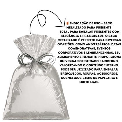 Imagem de SACO PARA PRESENTE METALIZADO 50x70 PARA EMBALAGEM COM 25UN
