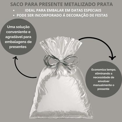 Imagem de SACO PARA PRESENTE METALIZADO 50x70 PARA EMBALAGEM COM 25UN
